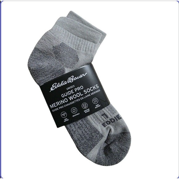 Eddie Bauer Merino Wool Socks 1 Pair Men Size Small Guide Pro 1/4 Crew NWT - Picture 1 of 5